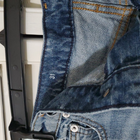 GAP Light Blue Distressed Jean Shorts - Picture 5 of 9